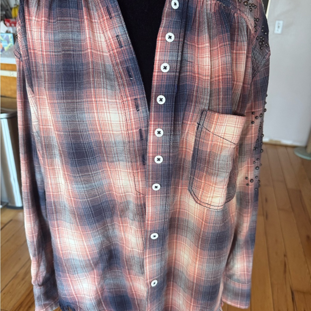 Free people button up plaid